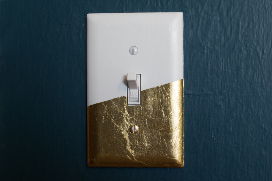 Gold leaf light switch plate