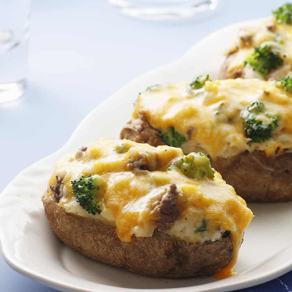 Ground beef, broccoli, and cheese