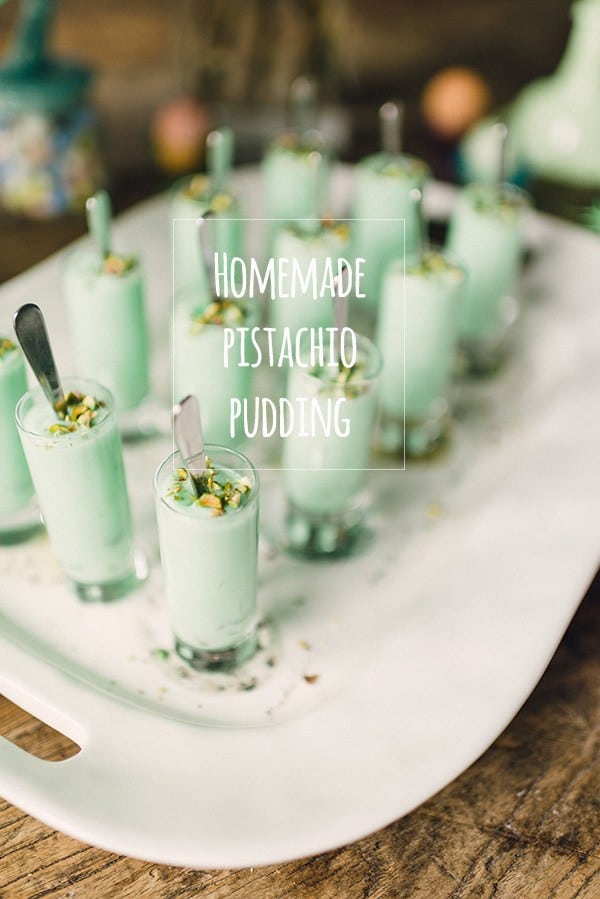 Homemade pistachio pudding