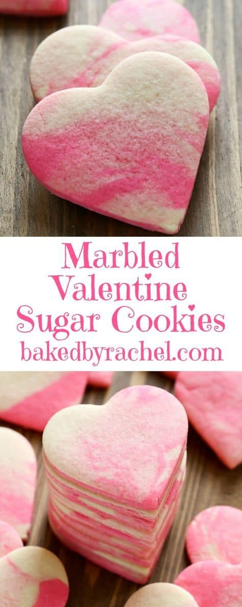 Marbled Valentine sugar cookies