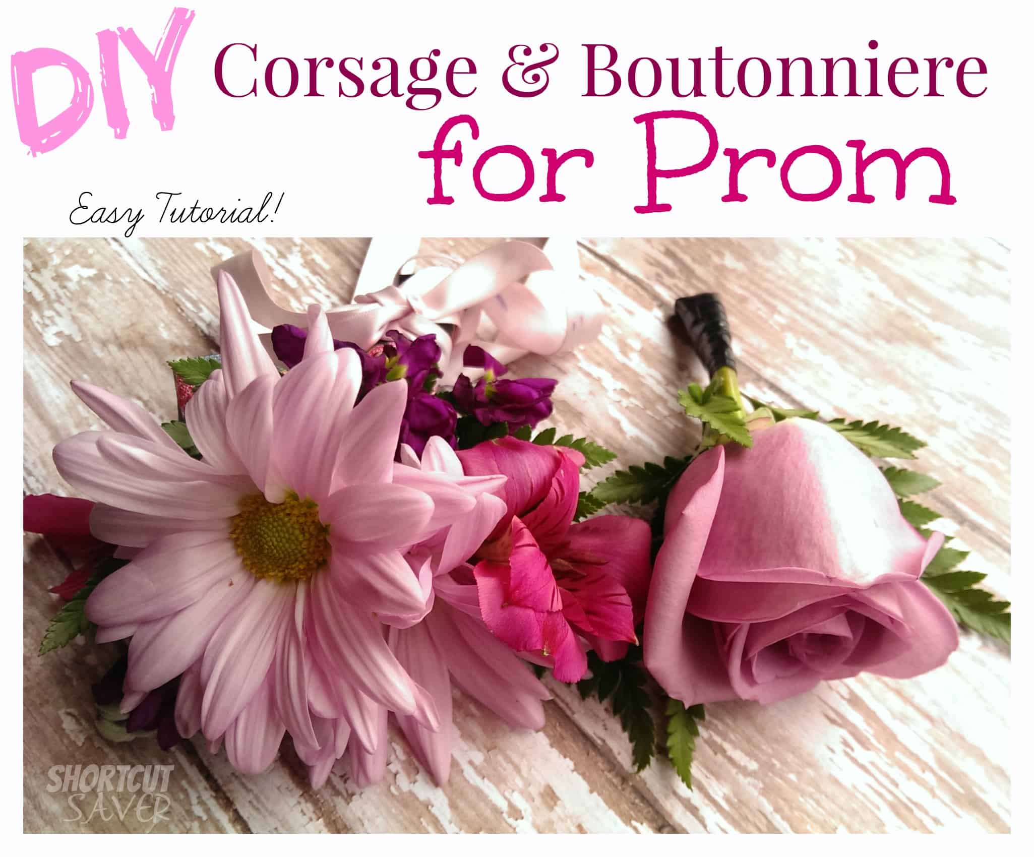 Matching DIY corsage and boutonniere