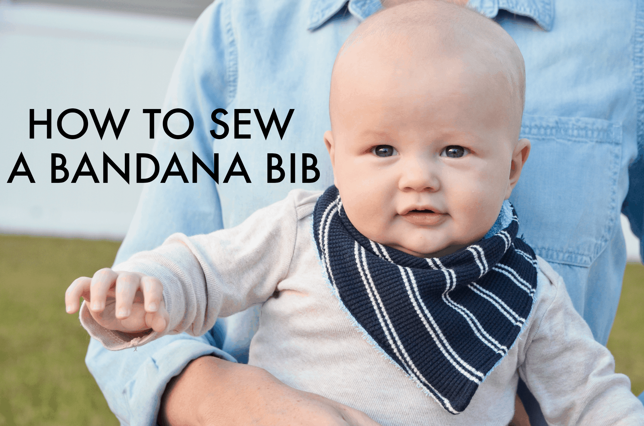 Sewn bandana bib from a t-shirt