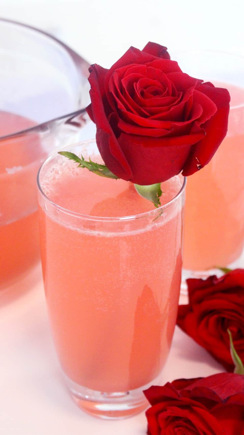 Sparkling rose lemonade