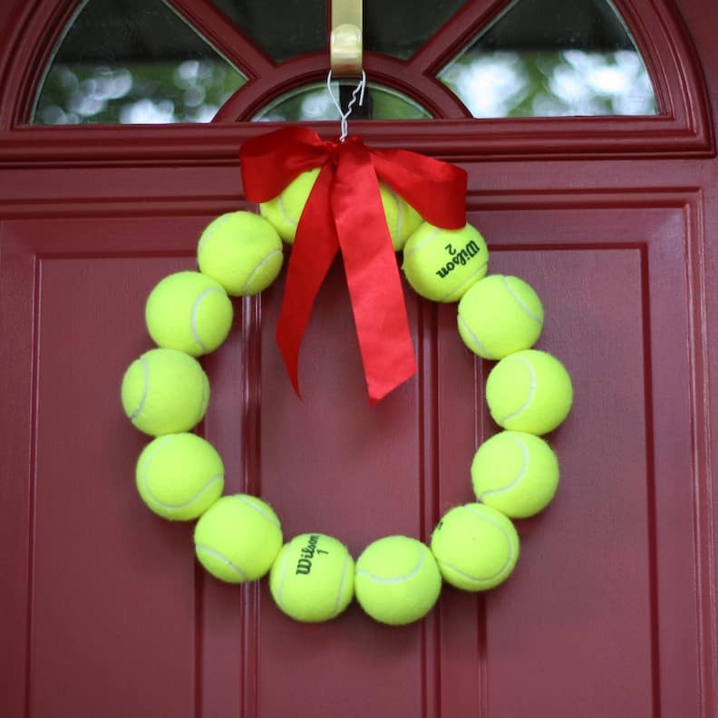 Tennis ball wreath