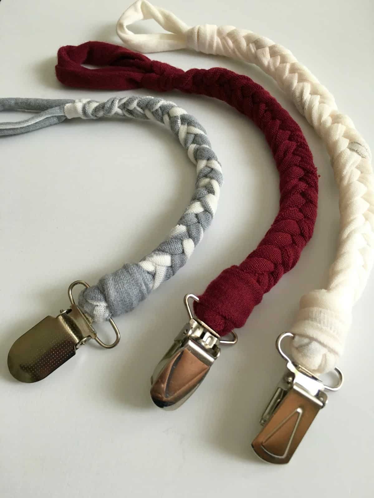 Handmade Braided Leather Suede Baby Dummy Pacifier Clip Chain Soother Holder 