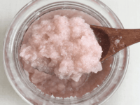 Coconut oil and himalayan salt scrub 200x150 12 Ideas for Using Coconut Oil in Your Beauty Routine