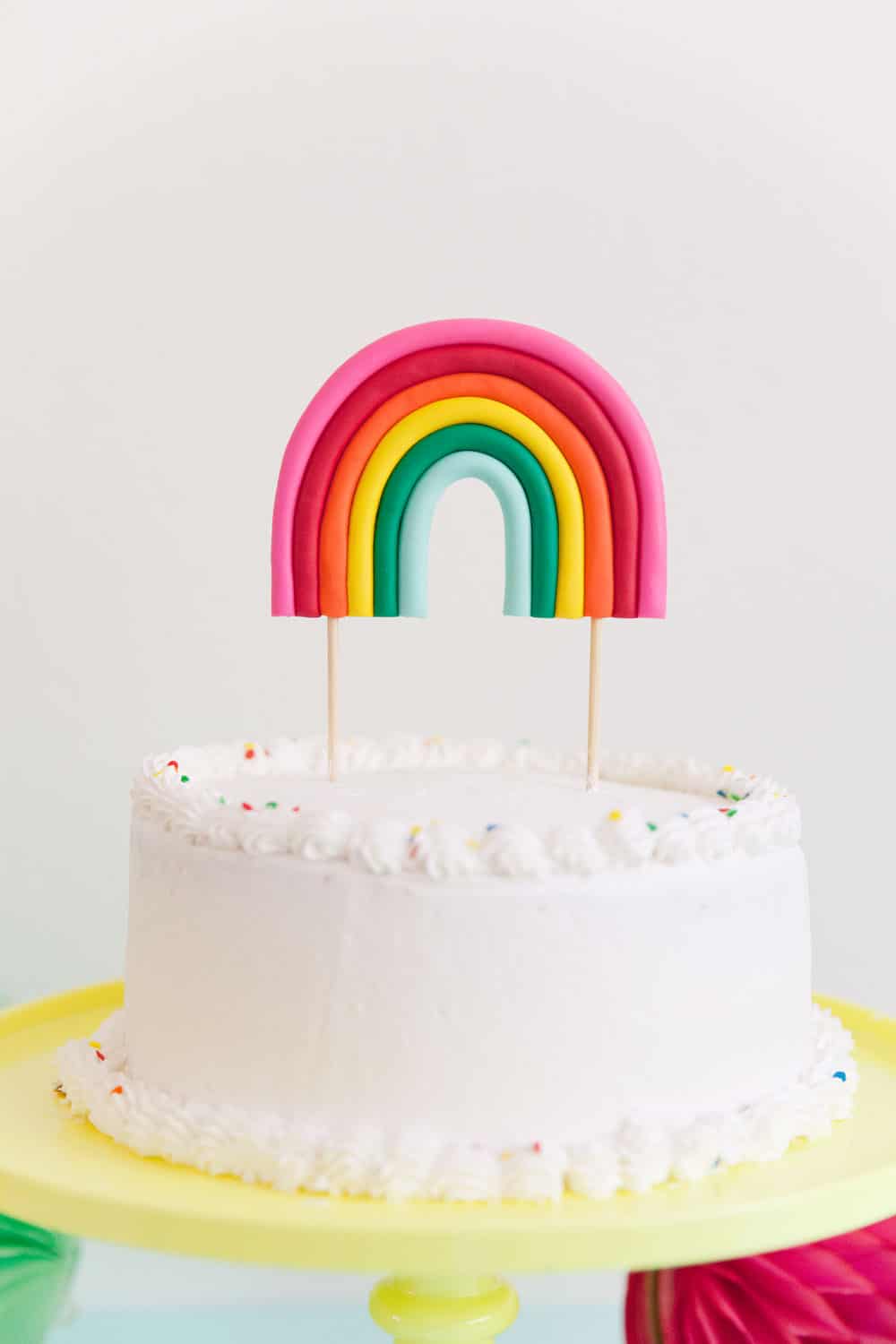 Rainbow cake topper