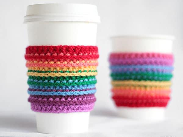 Rainbow cup cozy
