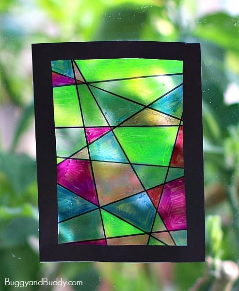 Faux stained glass suncatcher