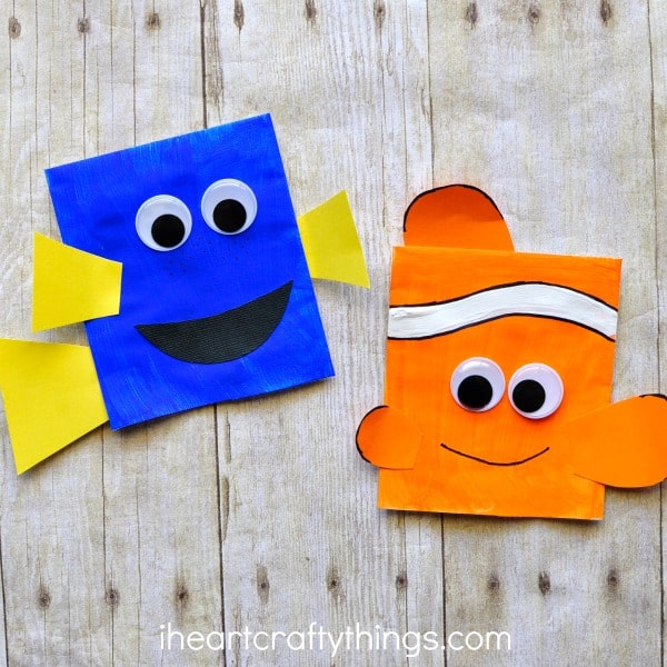 Finding Dory envelope puppets