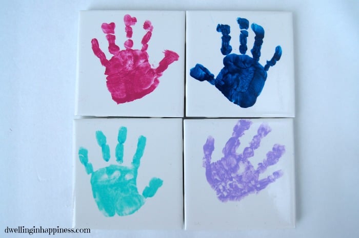Handprint coasters