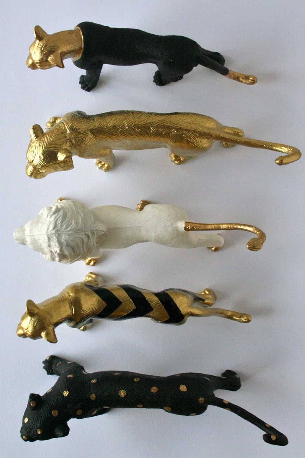 Modern gold plastic animals