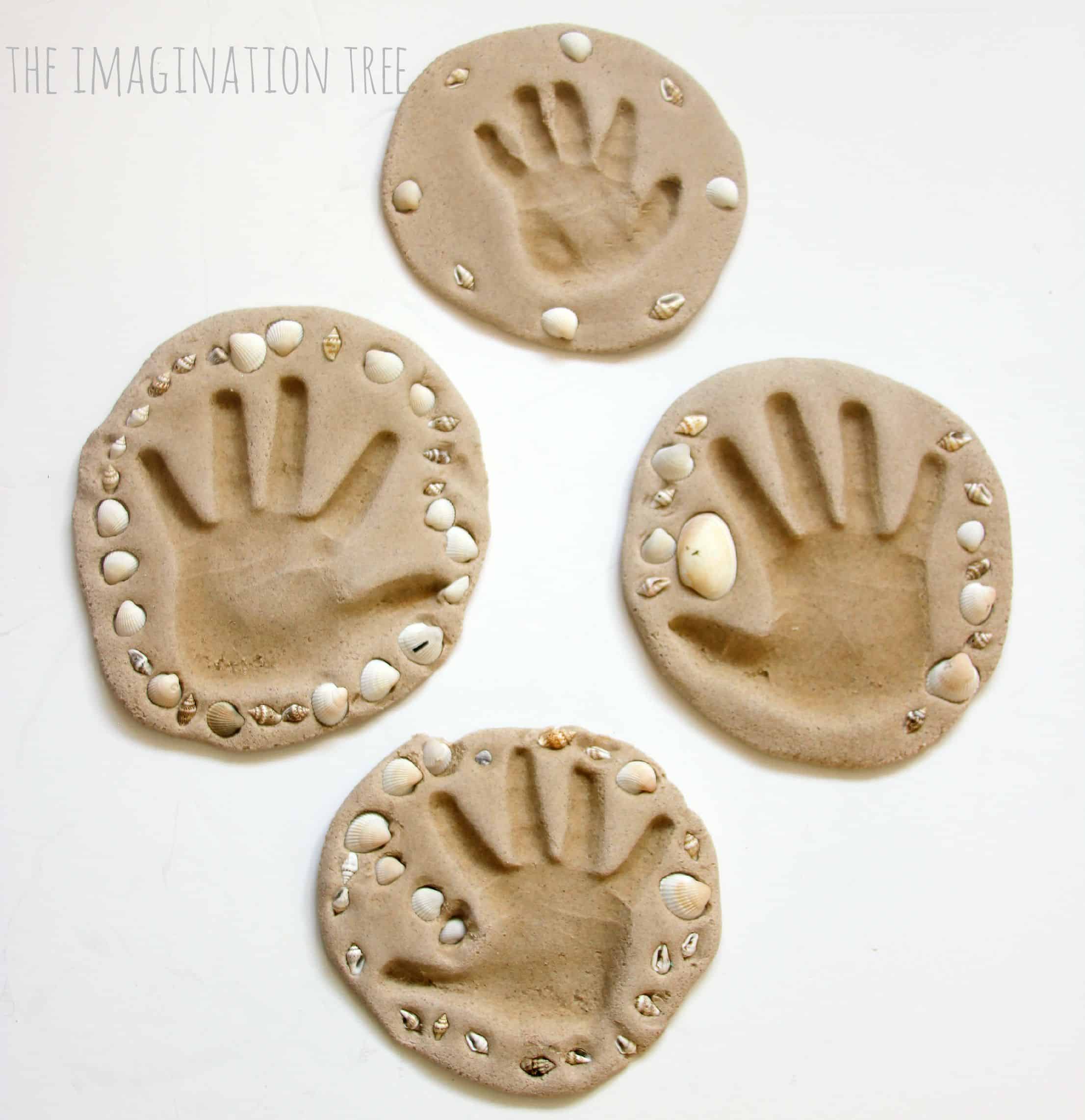 Sand clay handprints