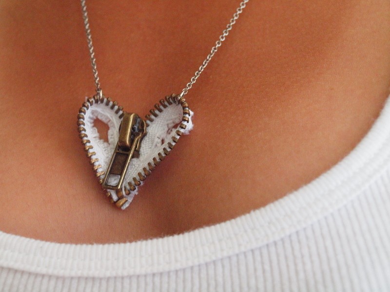 Zipper heart necklace