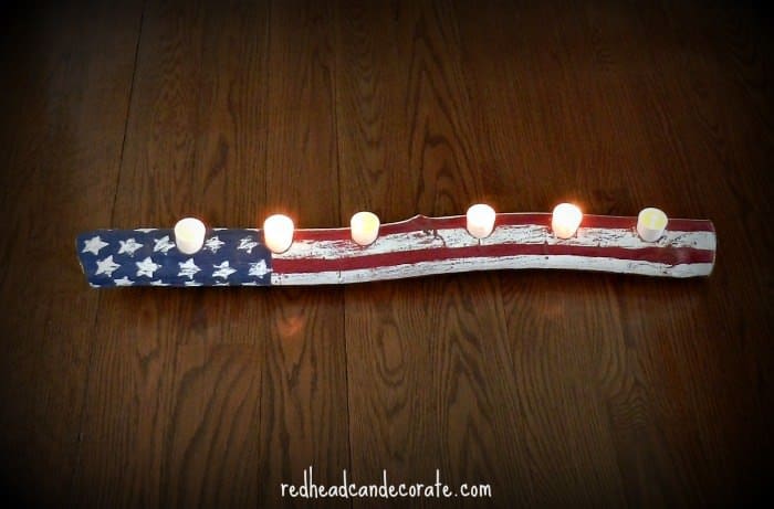 American flag candle log