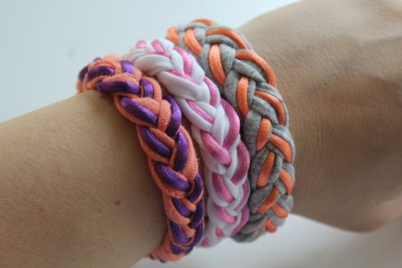 Braided T-shrt bracelets