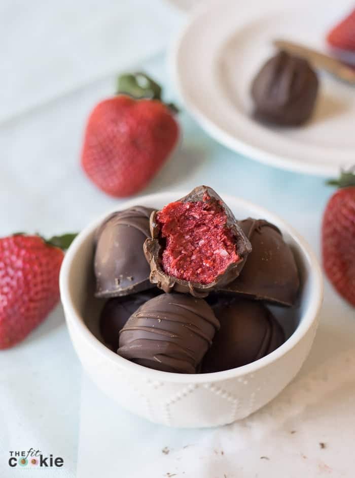 Chocolate strawberry truffles
