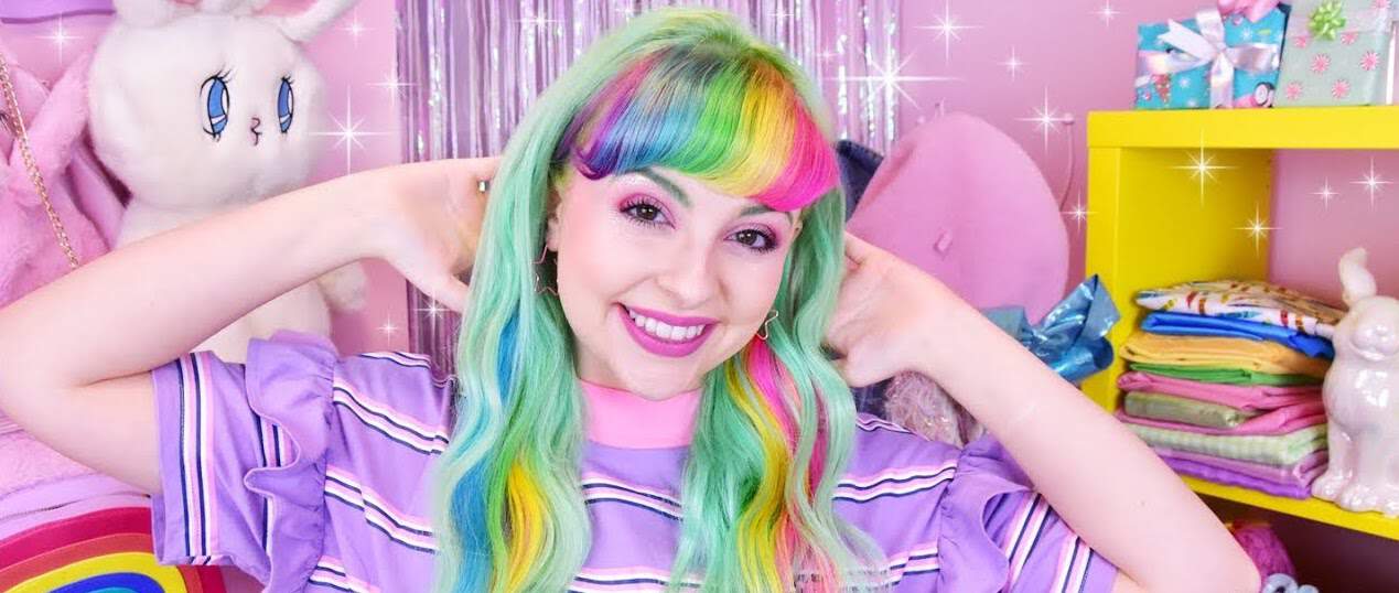 Minty rainbow hair
