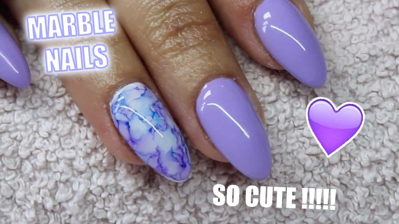 Pastel purple almond nails