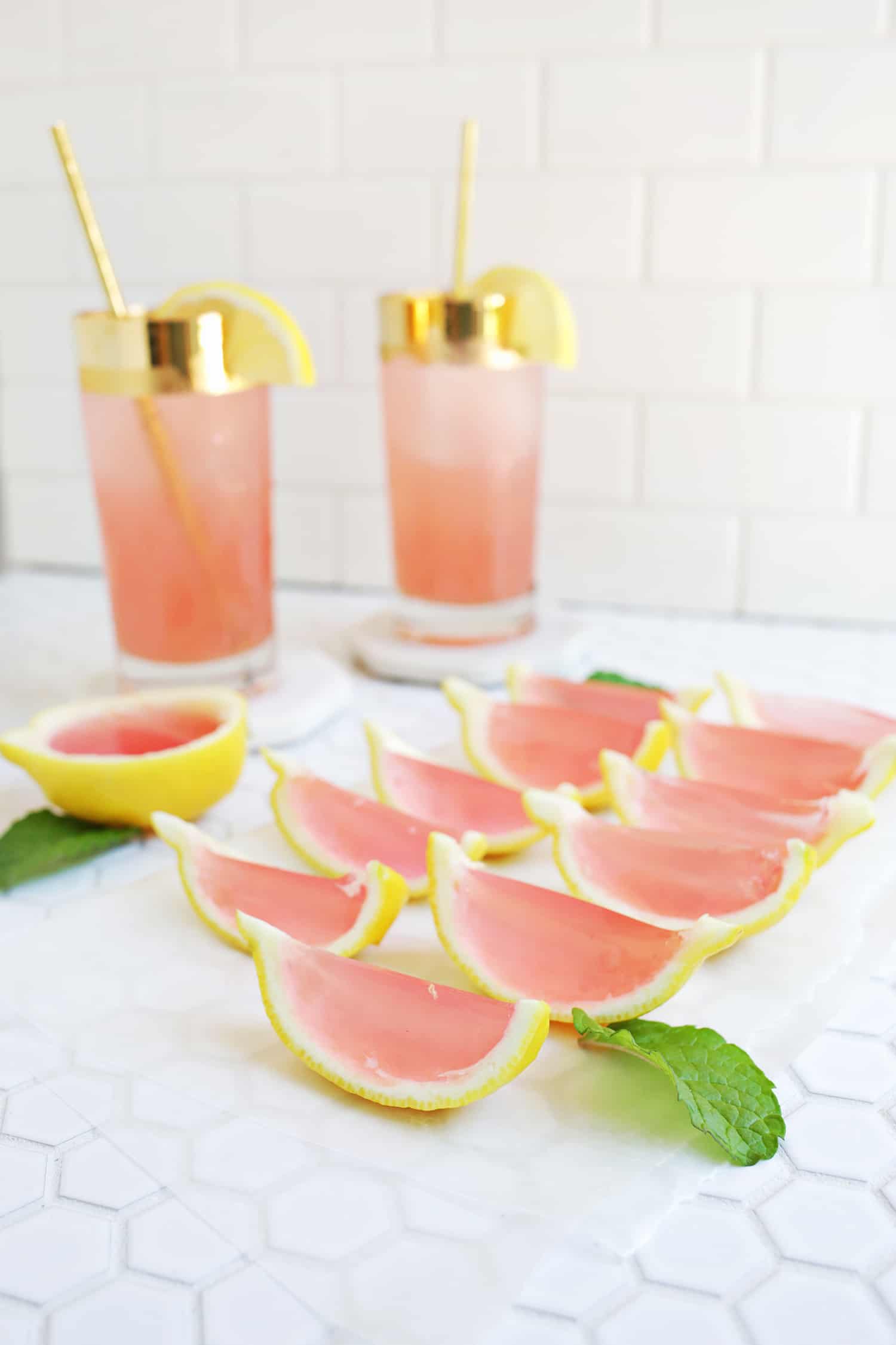 Pink lemonade jello shots