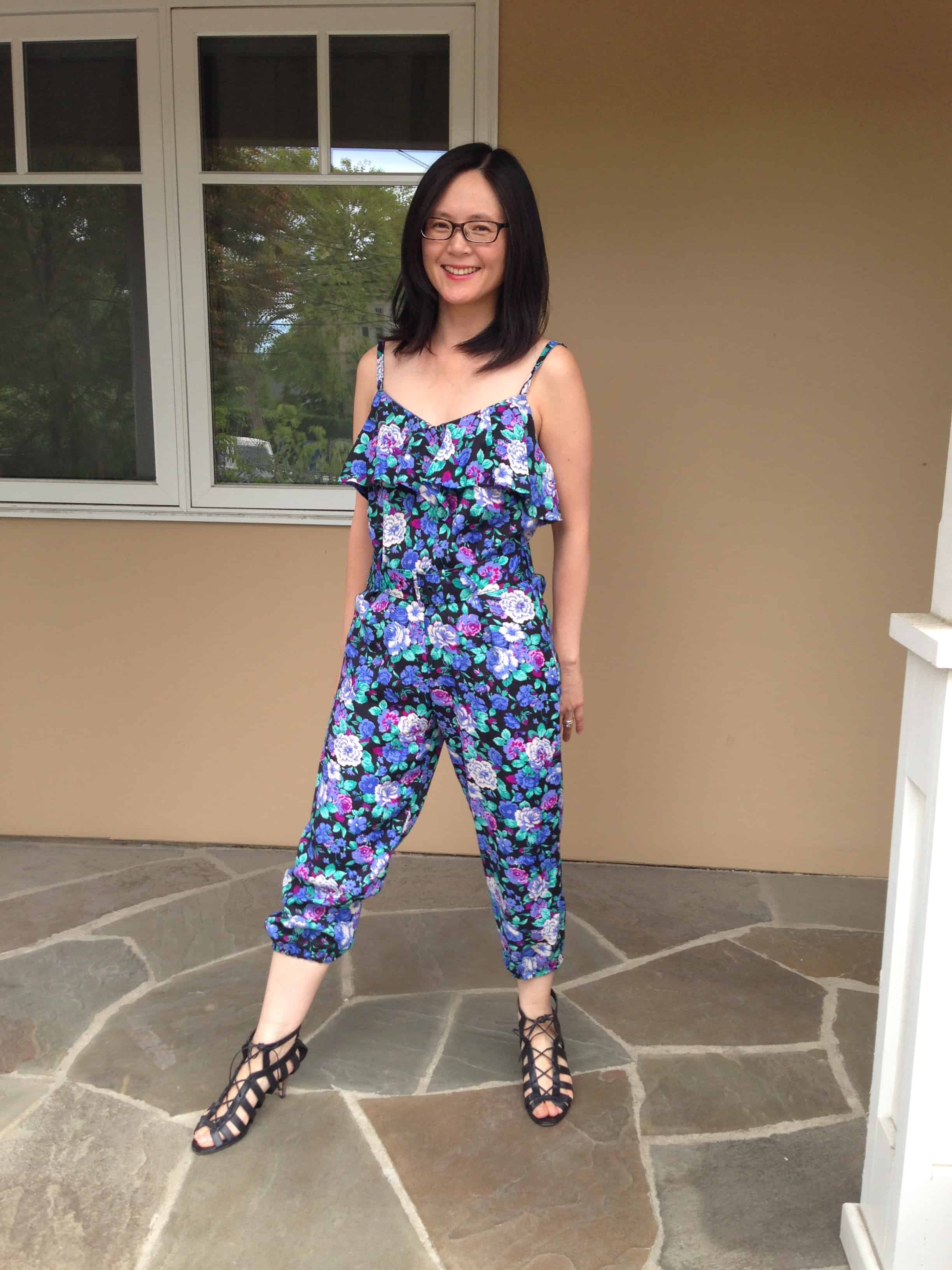 Ruffled floral jumpsuit