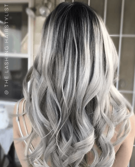 Silver hair highlights