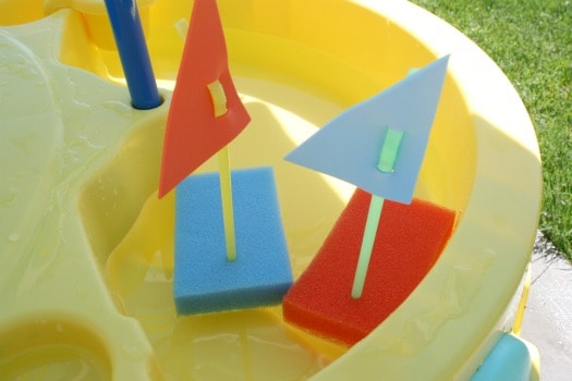 Simple sponge and straw boats
