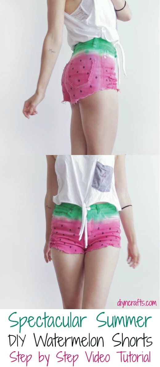 Spectacular summer DIY watermelon shorts