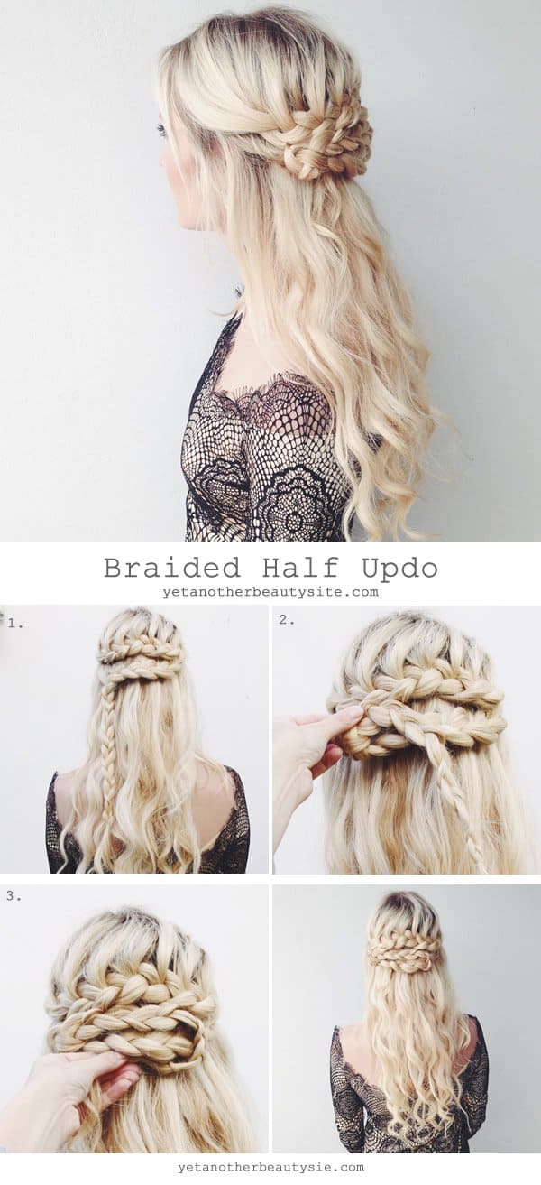The lovely braided hald updo