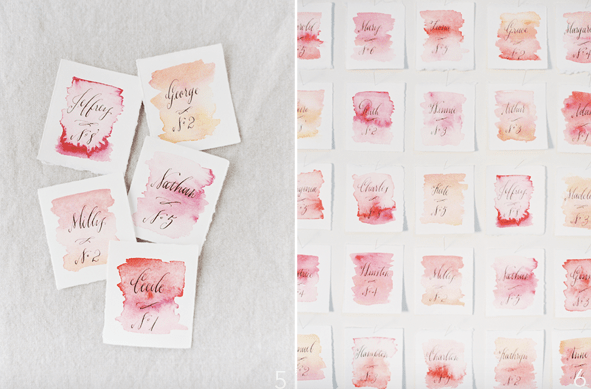 Watercolor place cards