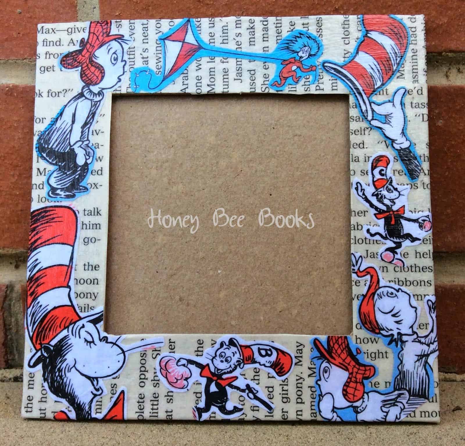 Book page covered photo frame