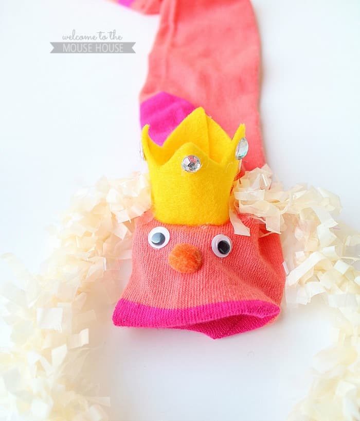 Funny princess puppet with pigtails