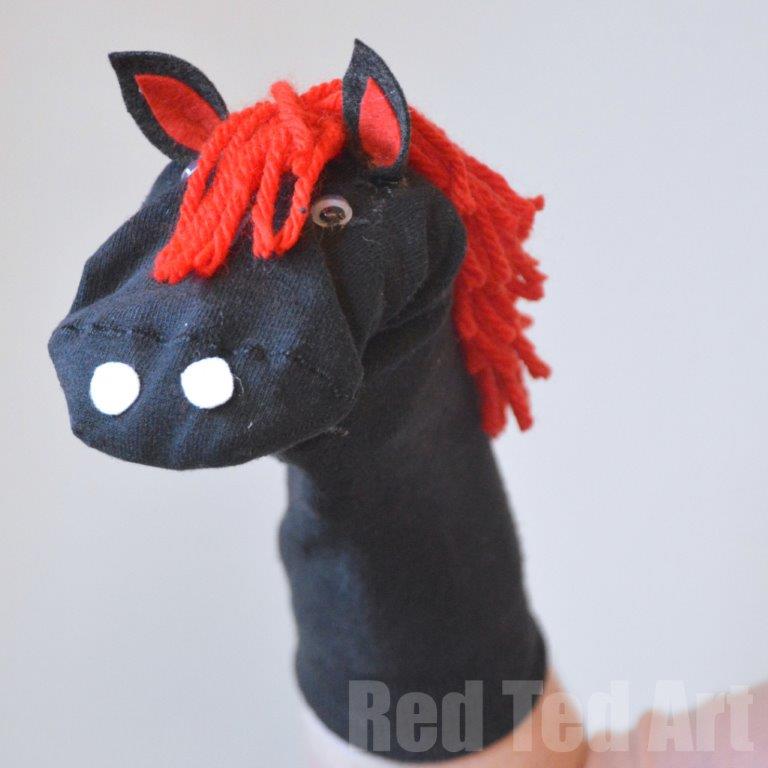 No-sew horse sock puppet