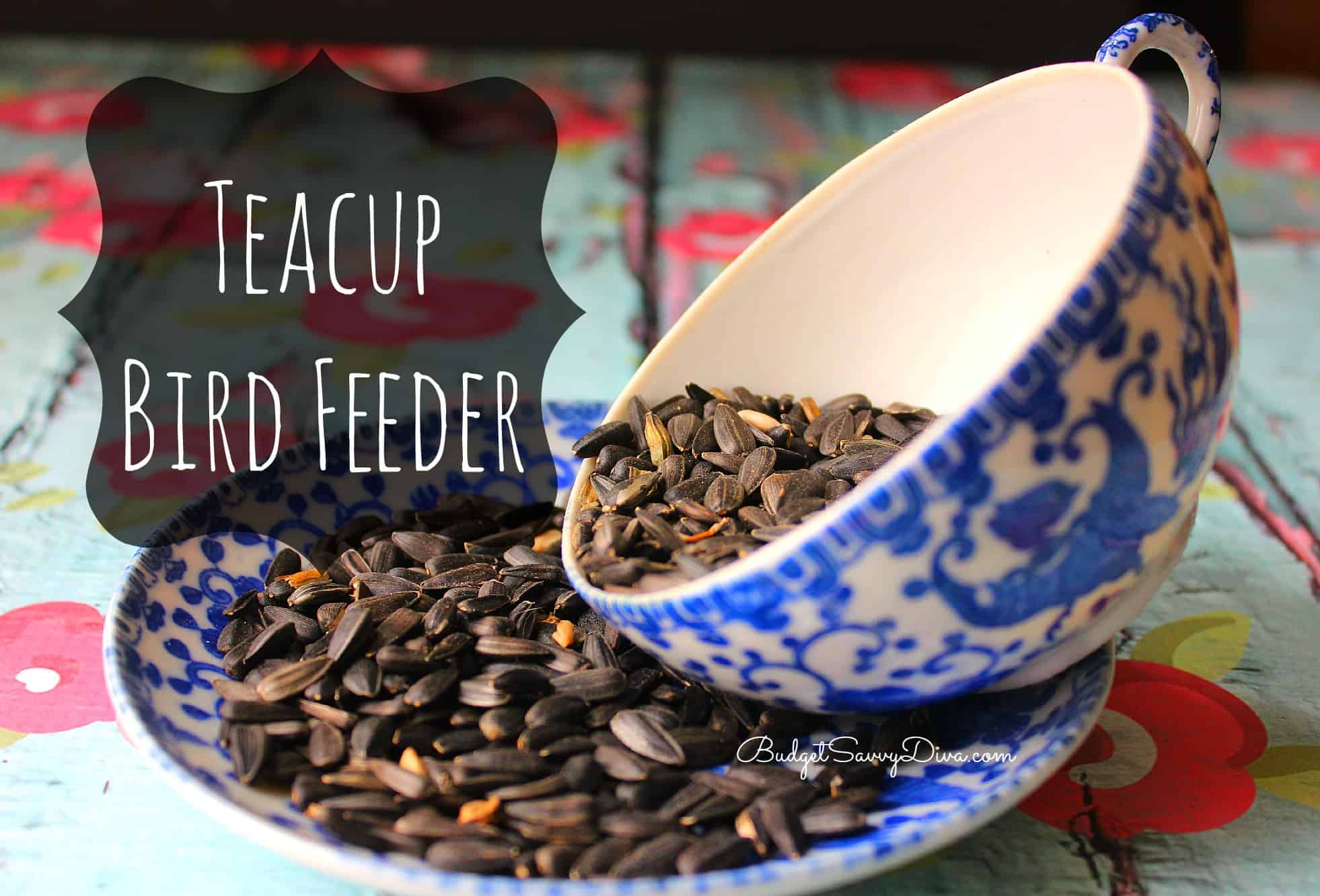 Teacup bird feeder