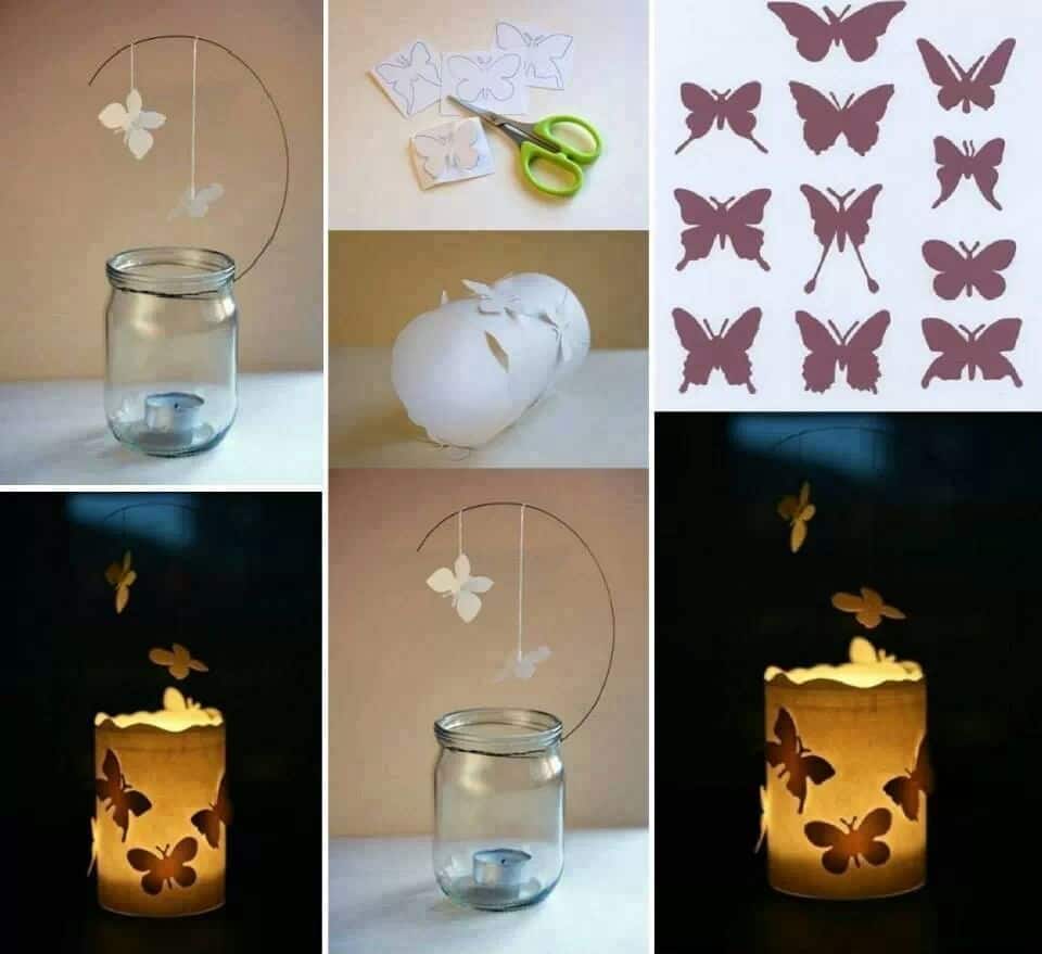 Butterfly silhouette candle