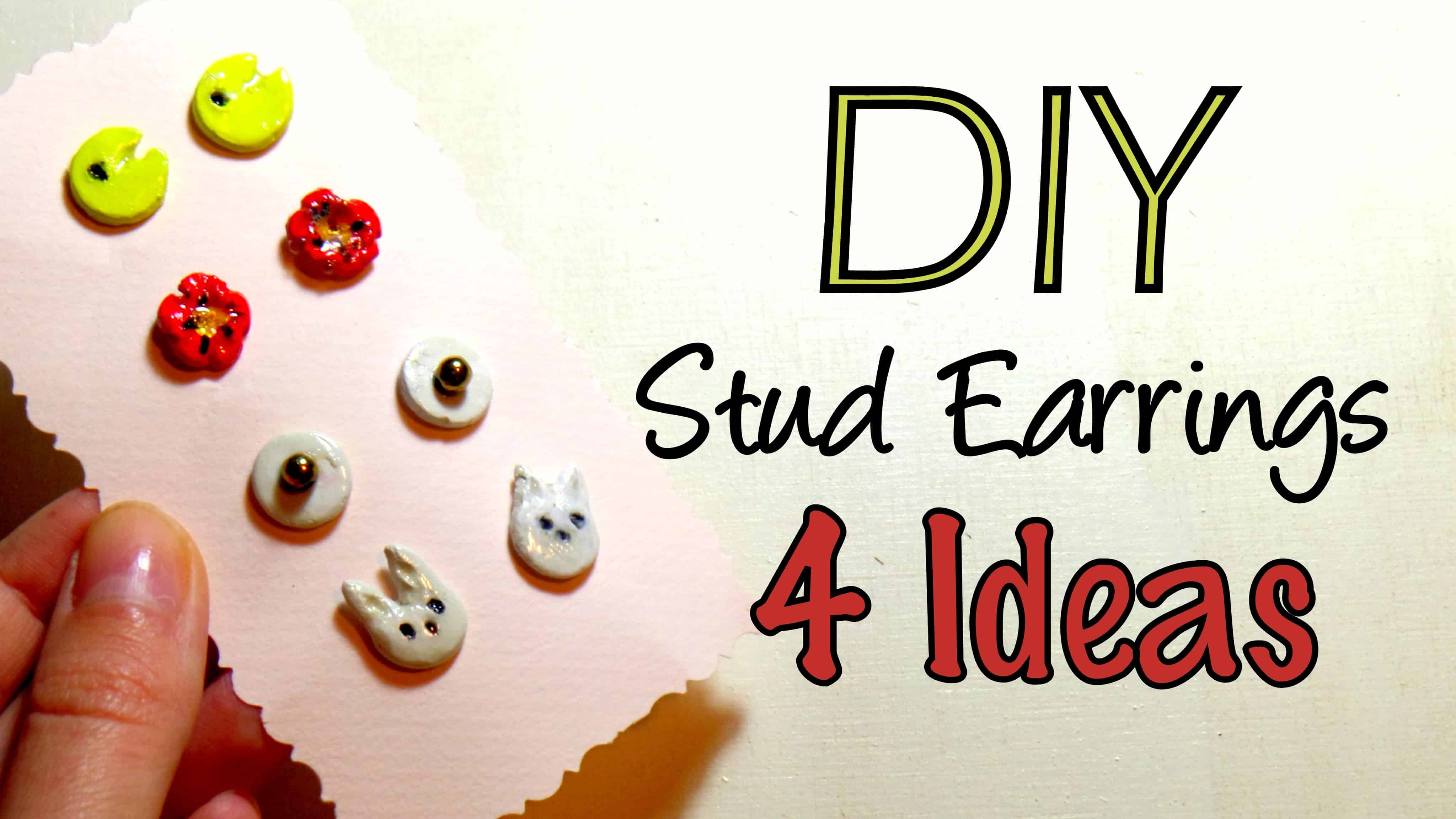 DIY clay stud earrings