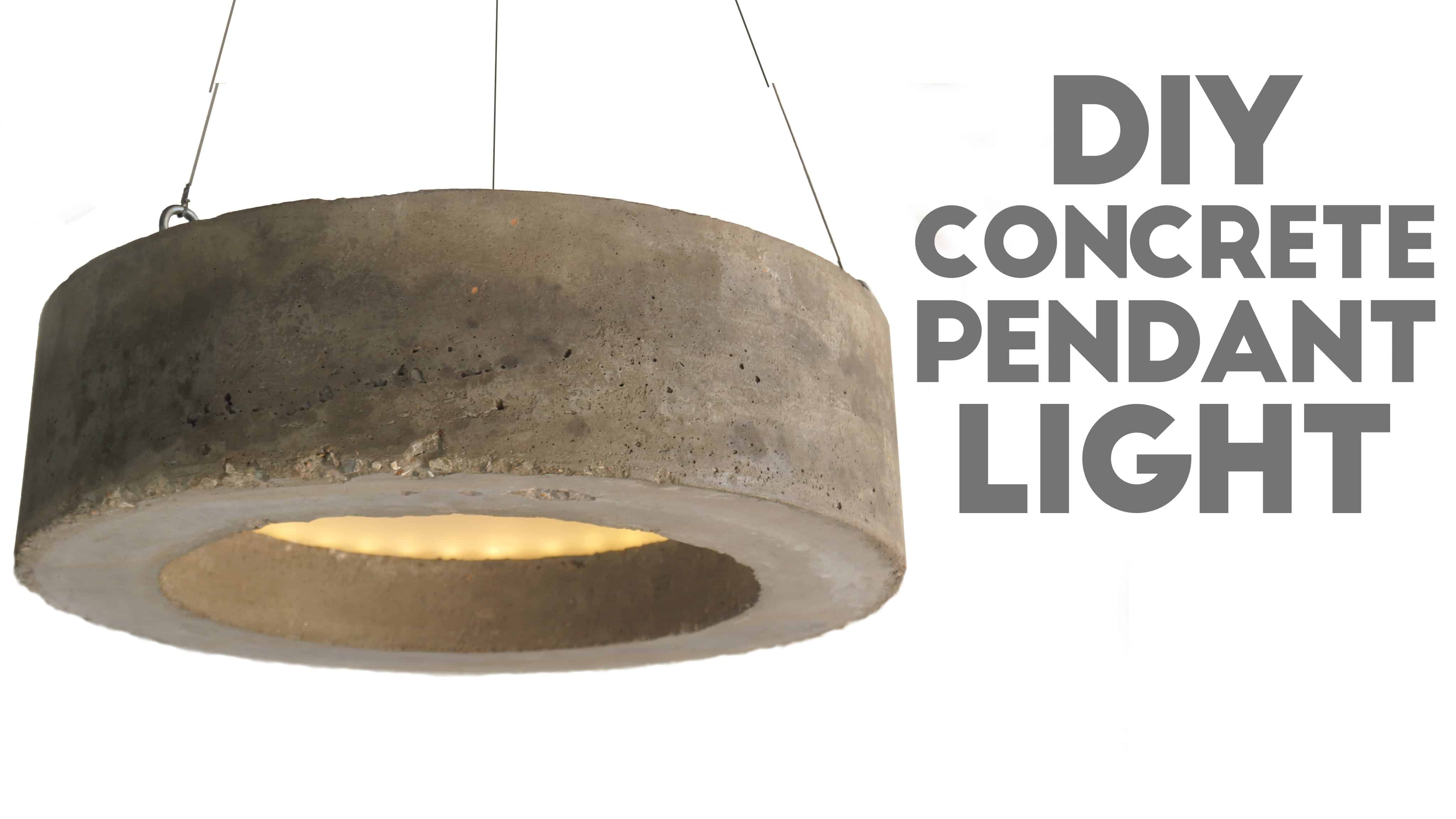 DIY concrete box pendant light