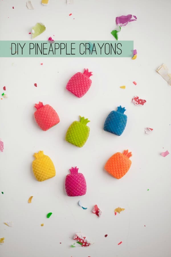 DIY pineapple crayons