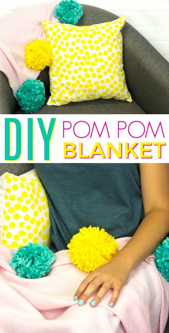 DIY pom pom blanket