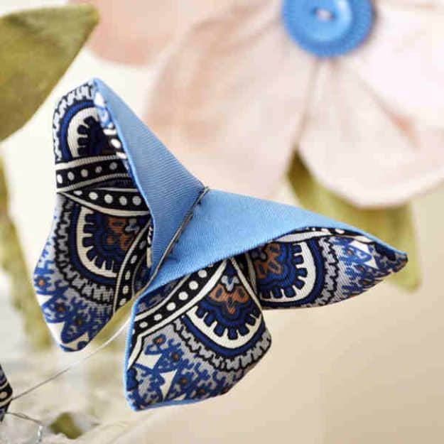 Fabric origami butterfly