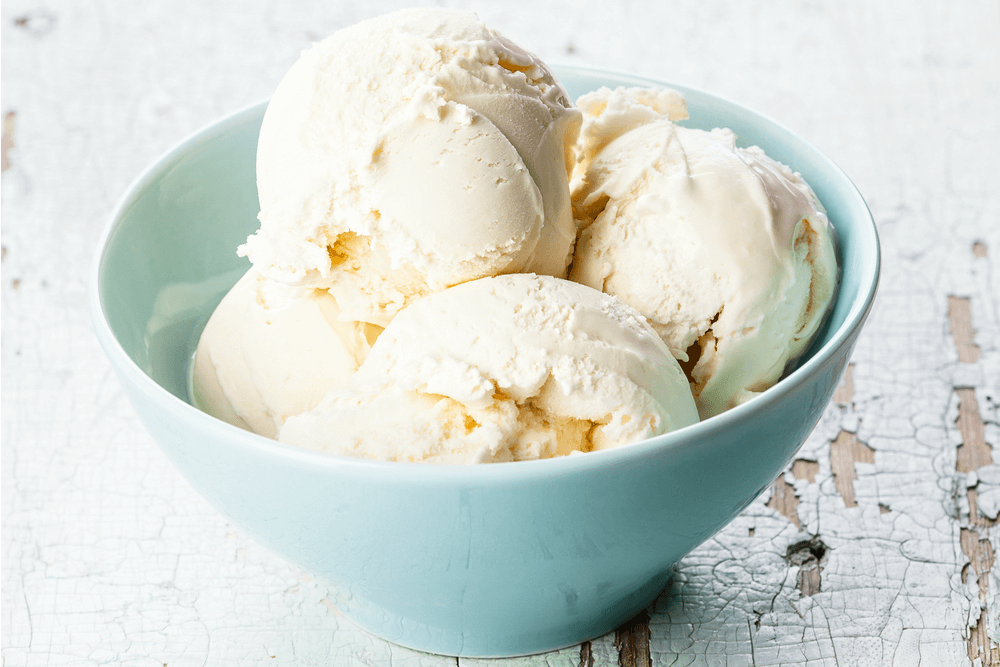 Homemade orange vanilla ice cream