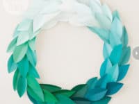 Ombre paint swatch wreath 200x150 Exciting and Colorful: Great Crafts Made With Paint Swatches!