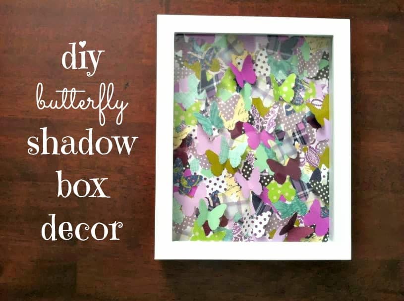 Patterned butterfly shadow box