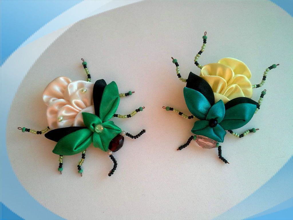 Beautiful ribbon Kanzashi beetles