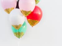 Confetti dipped balloons 200x150 15 Funny Balloon Party Crafts to Make With Your Kids