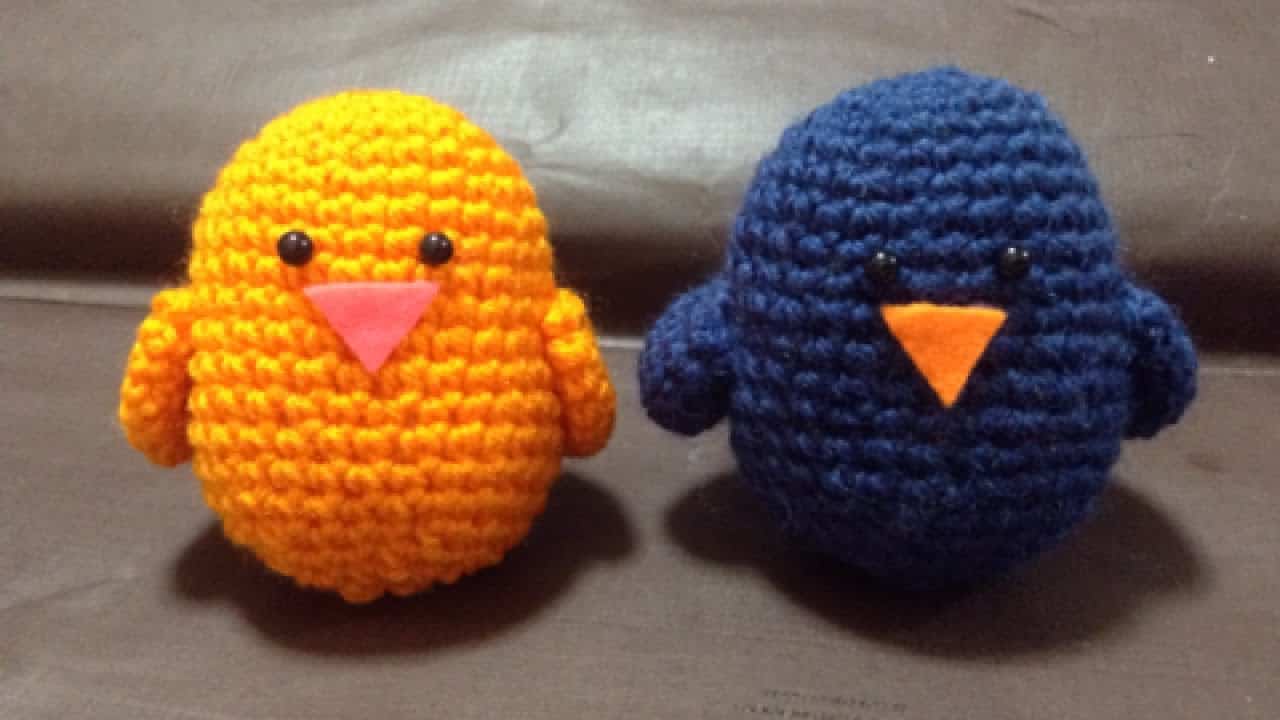 Cute amigurumi crocheted birds