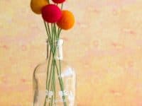 DIY Autumn posies 200x150 Fluffy and Fun: 15 Fabulous Crafts Made With Felt Balls