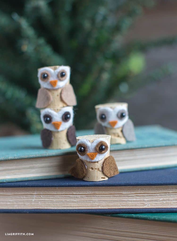 DIY cork owl craft