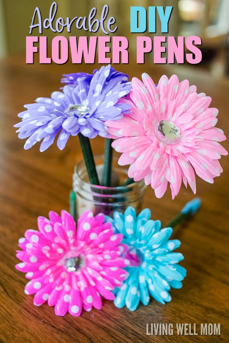 DIY ribbon flower pens
