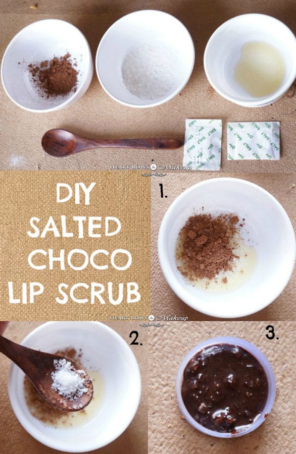 DIY salted choco lip scrub